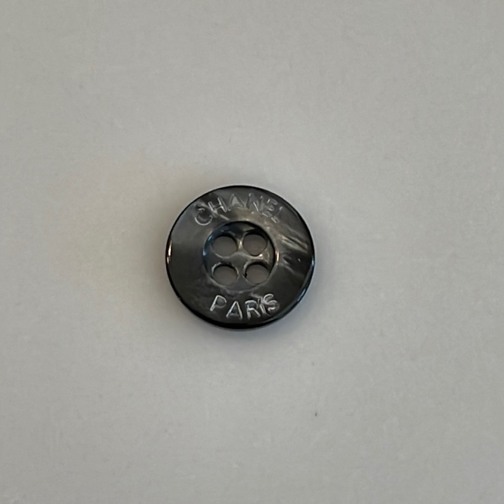 Chanel Gray Mother of Pearl “Chanel Paris” Button
